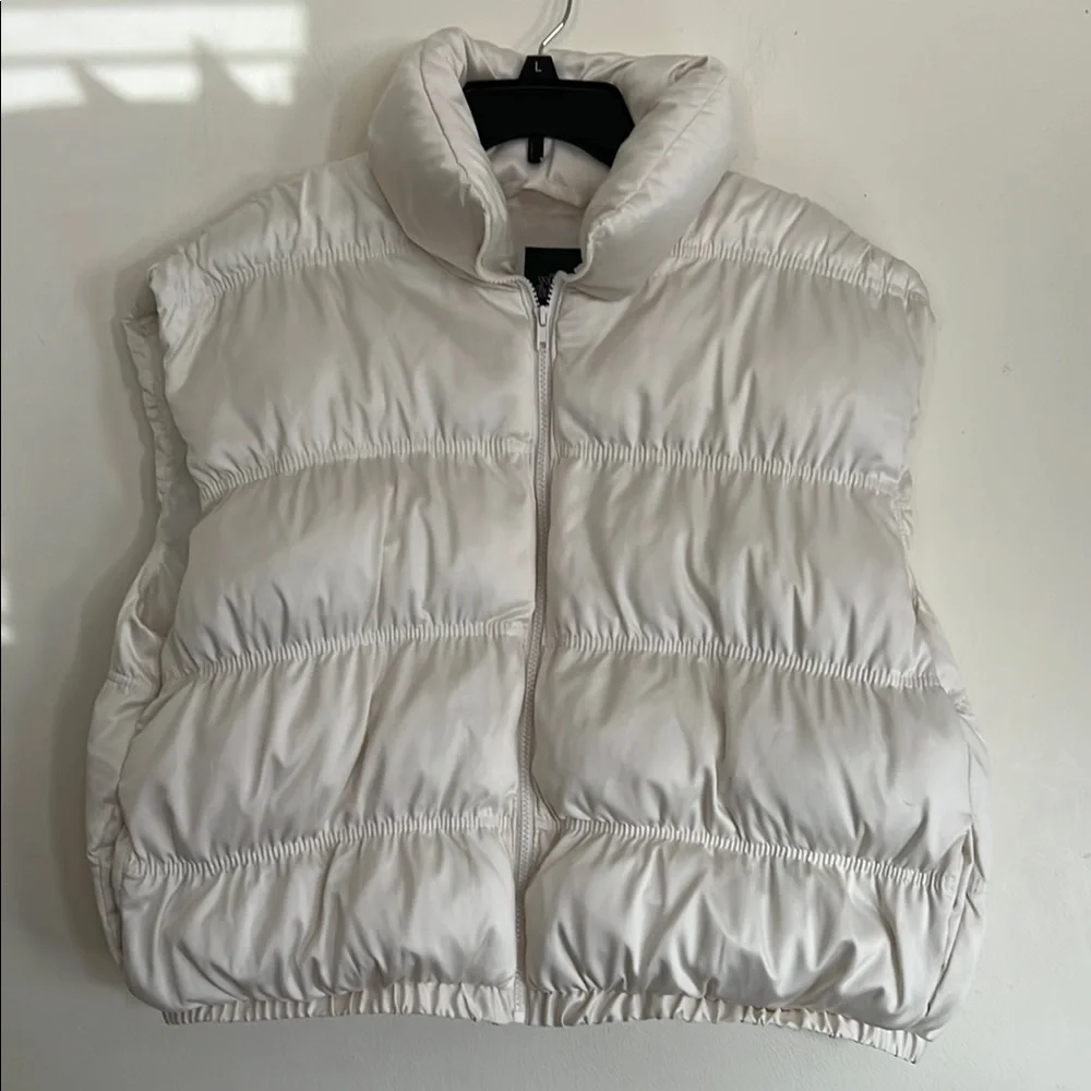 Wild Fable Cream Quilted Vest with High Collar - Picture 1 of 8